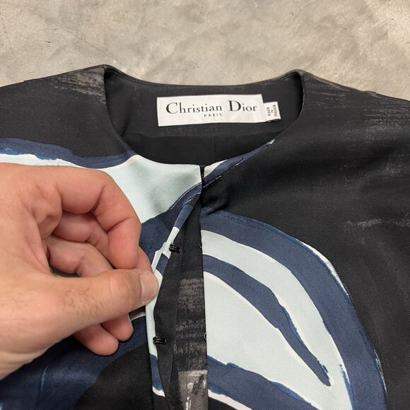 Christian Dior Sleeveless Dress Size F 34/US 2 Hook Eye Loop Closure Multicolor - Picture 8 of 8